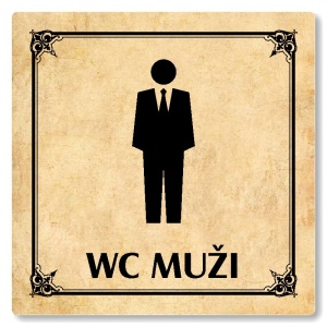 WC muži, 80x80mm, pergamen, Nebraska